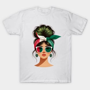 Mexican Girl with Messy Bun T-Shirt